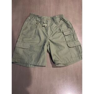 Propper Mens Tactical Cargo Shorts Olive Green Ripstop Size 34 Elastic Waist
